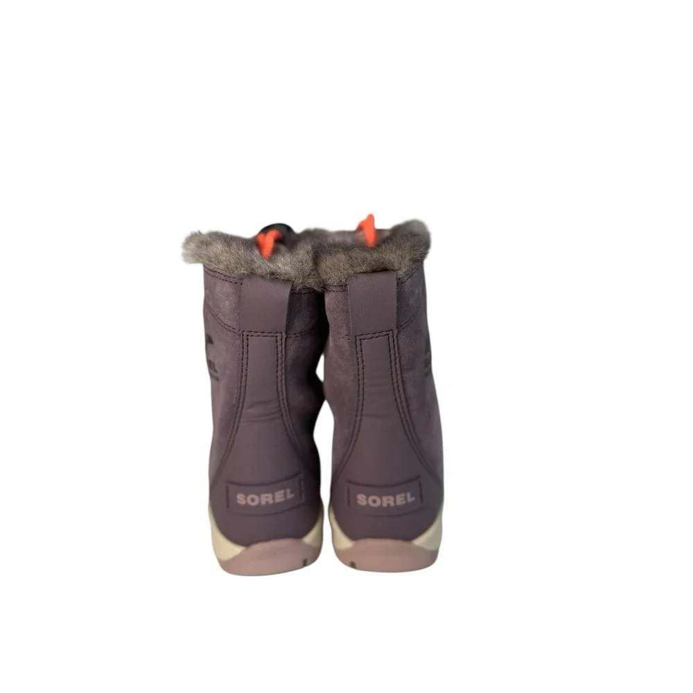 Sorel Whitney‎ Purple Suede Leather Faux FurWaterproof Boots Girls Sz 1Y No Box